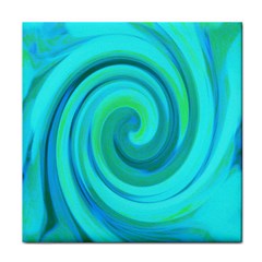 Groovy Cool Abstract Aqua Liquid Art Swirl Painting Face Towel by myrubiogarden