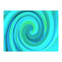Groovy Cool Abstract Aqua Liquid Art Swirl Painting Double Sided Flano Blanket (mini)  by myrubiogarden