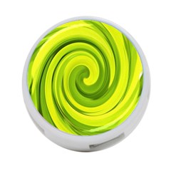 Groovy Abstract Green Liquid Art Swirl Painting 4-port Usb Hub (one Side) by myrubiogarden