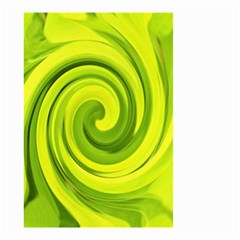 Groovy Abstract Green Liquid Art Swirl Painting Small Garden Flag (two Sides) by myrubiogarden