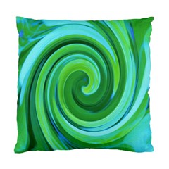Groovy Abstract Turquoise Liquid Swirl Painting Standard Cushion Case (one Side) by myrubiogarden