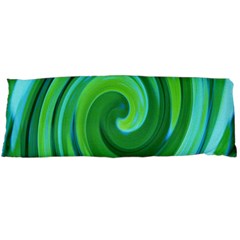 Groovy Abstract Turquoise Liquid Swirl Painting Body Pillow Case (dakimakura) by myrubiogarden