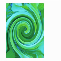 Groovy Abstract Turquoise Liquid Swirl Painting Small Garden Flag (two Sides) by myrubiogarden