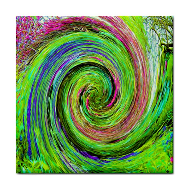 Groovy Abstract Green And Crimson Liquid Swirl Tile Coasters