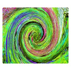 Groovy Abstract Green And Crimson Liquid Swirl Double Sided Flano Blanket (small)  by myrubiogarden