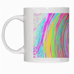 Groovy Abstract Pink And Blue Liquid Swirl Painting White Mugs by myrubiogarden