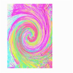 Groovy Abstract Pink And Blue Liquid Swirl Painting Large Garden Flag (two Sides) by myrubiogarden