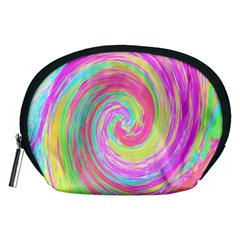 Groovy Abstract Pink And Blue Liquid Swirl Painting Accessory Pouch (medium) by myrubiogarden