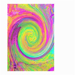 Groovy Abstract Purple And Yellow Liquid Swirl Small Garden Flag (two Sides) by myrubiogarden