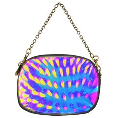 Pink, Blue And Yellow Abstract Coneflower Chain Purse (one Side) by myrubiogarden