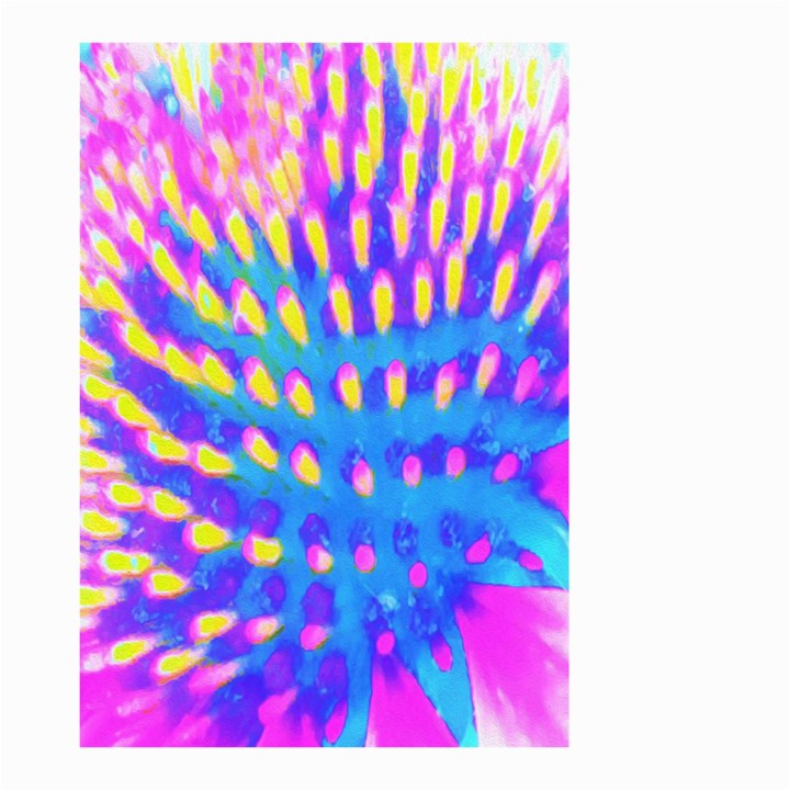 Pink, Blue And Yellow Abstract Coneflower Small Garden Flag (Two Sides)