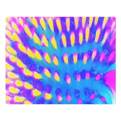 Pink, Blue And Yellow Abstract Coneflower Double Sided Flano Blanket (large)  by myrubiogarden