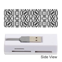 Black And White Intricate Modern Geometric Pattern Memory Card Reader (stick) by dflcprintsclothing