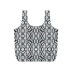 Black And White Intricate Modern Geometric Pattern Full Print Recycle Bag (s)