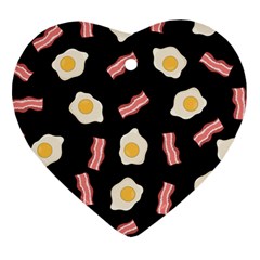 Bacon And Egg Pop Art Pattern Ornament (heart) by Valentinaart