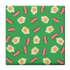 Bacon and Egg Pop Art Pattern Tile Coasters