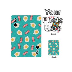 Bacon And Egg Pop Art Pattern Playing Cards 54 (mini) by Valentinaart