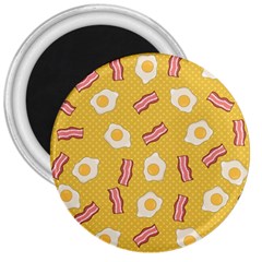 Bacon And Egg Pop Art Pattern 3  Magnets by Valentinaart