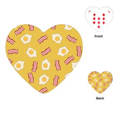 Bacon And Egg Pop Art Pattern Playing Cards (heart) by Valentinaart