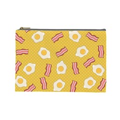 Bacon And Egg Pop Art Pattern Cosmetic Bag (large) by Valentinaart