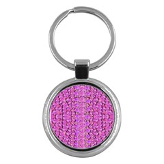 Paradise Blossom Tree On The Ornate Sakura Mountain Key Chains (round)  by pepitasart