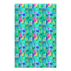 Garden Quilt Painting With Hydrangea And Blues Shower Curtain 48  X 72  (small)  by myrubiogarden