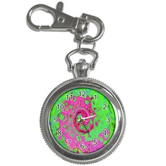 Groovy Abstract Green And Red Lava Liquid Swirl Key Chain Watches by myrubiogarden