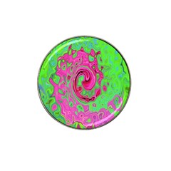 Groovy Abstract Green And Red Lava Liquid Swirl Hat Clip Ball Marker (4 Pack) by myrubiogarden