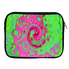 Groovy Abstract Green And Red Lava Liquid Swirl Apple Ipad 2/3/4 Zipper Cases by myrubiogarden