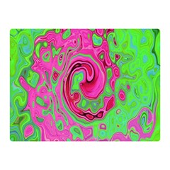Groovy Abstract Green And Red Lava Liquid Swirl Double Sided Flano Blanket (mini)  by myrubiogarden
