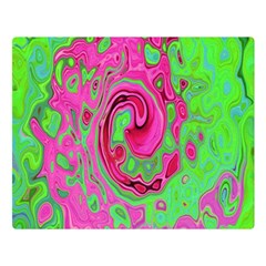 Groovy Abstract Green And Red Lava Liquid Swirl Double Sided Flano Blanket (large)  by myrubiogarden