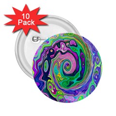 Groovy Abstract Aqua And Navy Lava Liquid Swirl 2 25  Buttons (10 Pack)  by myrubiogarden