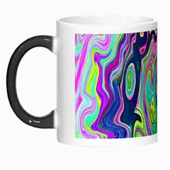 Groovy Abstract Aqua And Navy Lava Liquid Swirl Morph Mugs by myrubiogarden