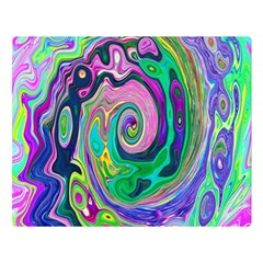 Groovy Abstract Aqua And Navy Lava Liquid Swirl Double Sided Flano Blanket (large)  by myrubiogarden