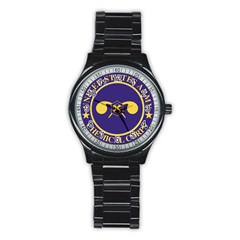 Seal Of Chemical Corps Of U S  Army Stainless Steel Round Watch by abbeyz71