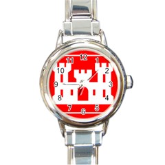 Logo Of United States Army Corps Of Engineers Round Italian Charm Watch