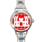 Logo of United States Army Corps of Engineers Round Italian Charm Watch Front