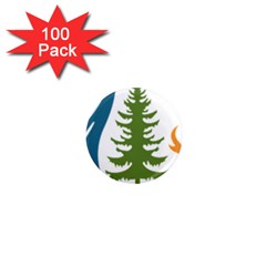 Forest Christmas Tree Spruce 1  Mini Magnets (100 Pack) 