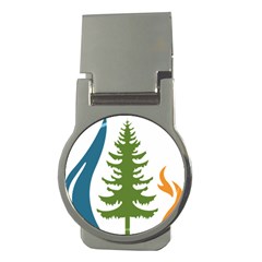 Forest Christmas Tree Spruce Money Clips (round) 