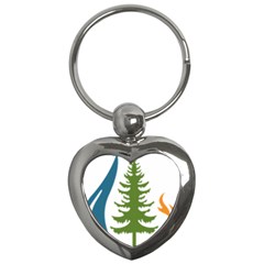 Forest Christmas Tree Spruce Key Chains (heart) 