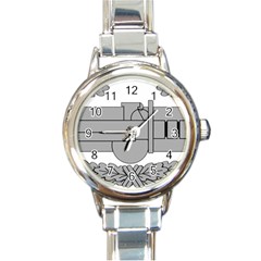 U S  Army Combat Action Badge Round Italian Charm Watch by abbeyz71