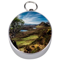 Landscape Quairaing Scotland Silver Compasses by Pakrebo