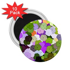 Art Flower Flowers Fabric Fabrics 2 25  Magnets (10 Pack)  by Pakrebo