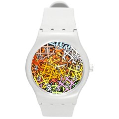 Color Colors Network Networks Round Plastic Sport Watch (m) by Pakrebo