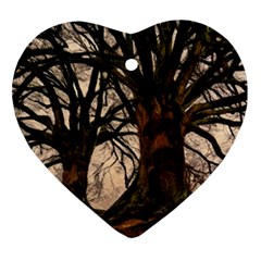 Ent Treant Trees Tree Bark Barks Heart Ornament (Two Sides)