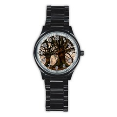 Ent Treant Trees Tree Bark Barks Stainless Steel Round Watch