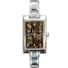 New York City Skyscrapers Rectangle Italian Charm Watch by Pakrebo