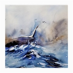 Art Painting Sea Storm Seagull Medium Glasses Cloth by Pakrebo