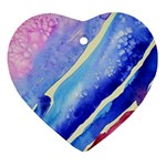 Painting Abstract Blue Pink Spots Heart Ornament (Two Sides) Front