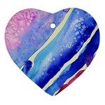 Painting Abstract Blue Pink Spots Heart Ornament (Two Sides) Back